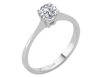 Schlichter Solitär-Ring mit 0,62 Karat rundem Labor-Diamanten