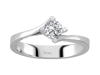 Eleganter Solitär-Ring mit rundem Labor-Diamanten 0,46 Karat
