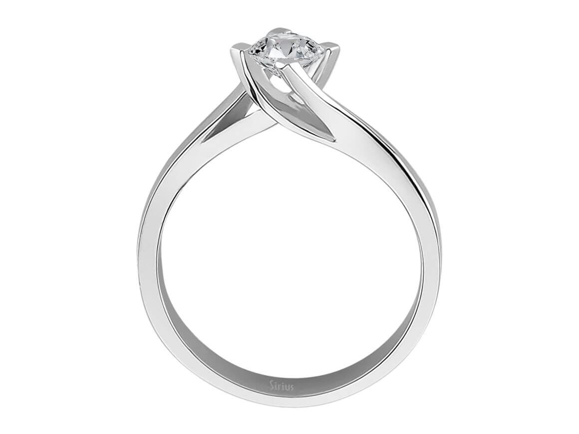Eleganter Solitär-Ring mit rundem Labor-Diamanten 0,46 Karat