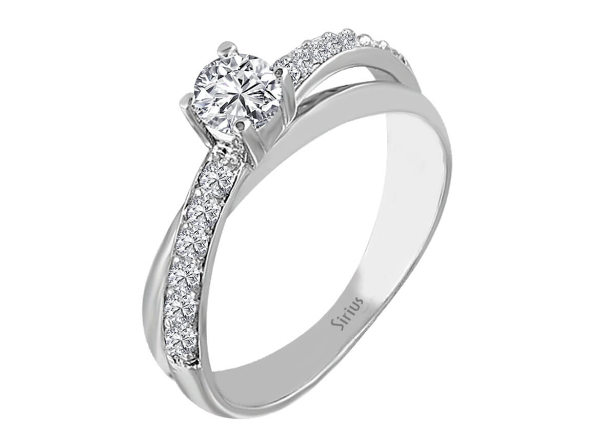 Eleganter Solitär-Diamantring mit 12 laborgezüchteten Diamanten - 14K Weißgold - hochwertiger Schmuck von Rosy Lab Diamonds