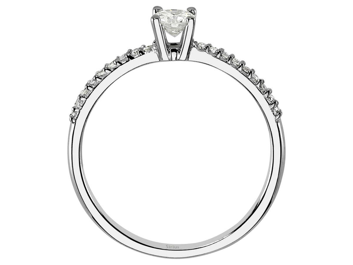 Zarter Solitär-Diamantring mit 18 laborgezüchteten Diamanten - 14K Weißgold - hochwertiger Schmuck von Rosy Lab Diamonds