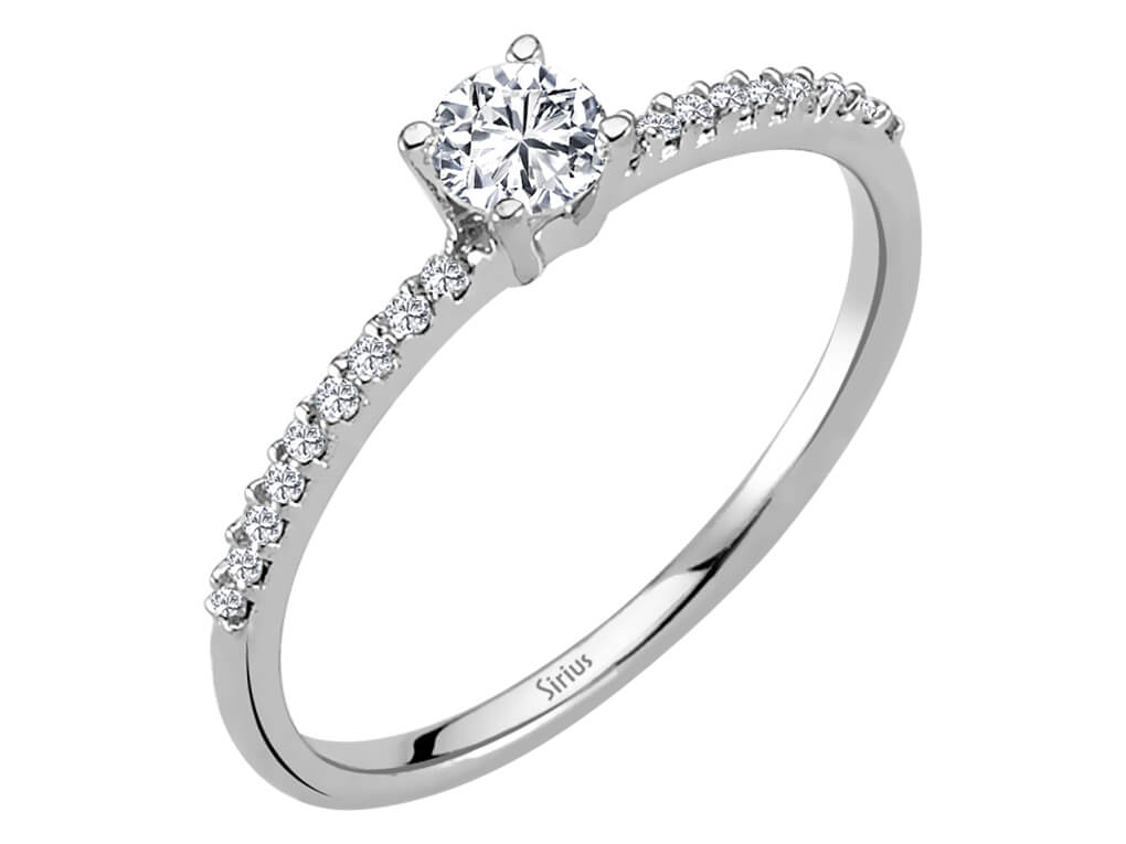 Zarter Solitär-Diamantring mit 18 laborgezüchteten Diamanten - 14K Weißgold - hochwertiger Schmuck von Rosy Lab Diamonds