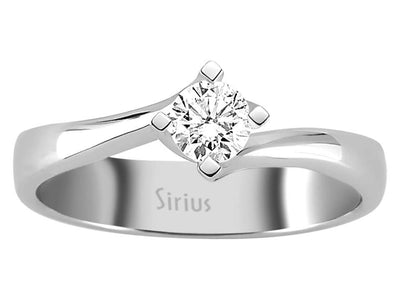 Zeitloser Solitär-Ring mit einem rund geschliffenen laborgezüchteten Diamanten, 0,31 ct, in 14K Weißgold