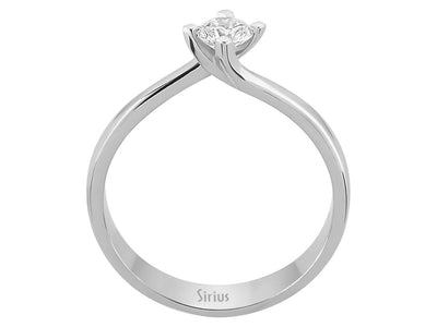 Zeitloser Solitär-Ring mit einem rund geschliffenen laborgezüchteten Diamanten, 0,31 ct, in 14K Weißgold