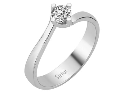 Zeitloser Solitär-Ring mit einem rund geschliffenen laborgezüchteten Diamanten, 0,31 ct, in 14K Weißgold