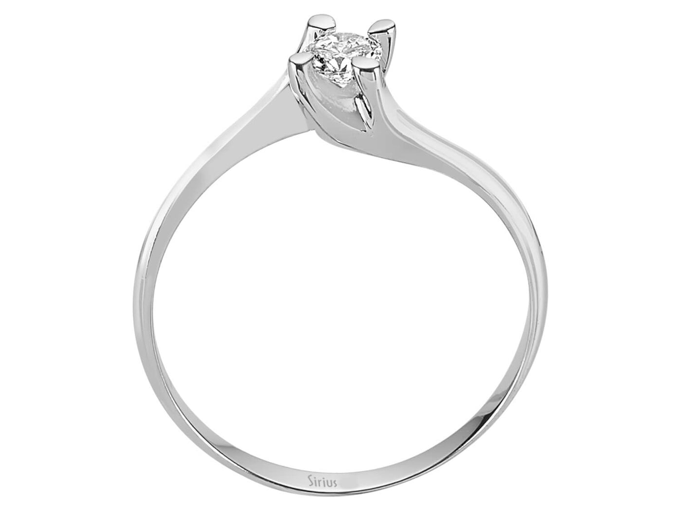 Schlichter Solitär-Ring mit einem rund geschliffenen laborgezüchteten Diamanten, 0,19 ct, in 14K Weißgold