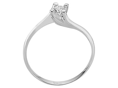 Schlichter Solitär-Ring mit einem rund geschliffenen laborgezüchteten Diamanten, 0,19 ct, in 14K Weißgold