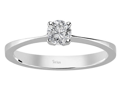 Schlichter Solitär-Ring mit 0,30 ct rundem laborgezüchtetem Diamanten in 14K Weißgold