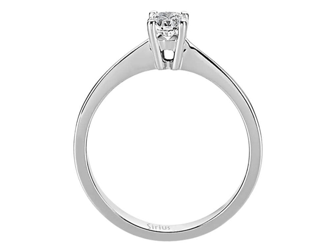Bague solitaire épurée ornée d’un diamant rond de laboratoire de 0,30 ct en Or Blanc 14 carats – Bijoux haut de gamme de Rosy Lab Diamonds