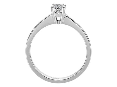 Schlichter Solitär-Ring mit 0,30 ct rundem laborgezüchtetem Diamanten in 14K Weißgold