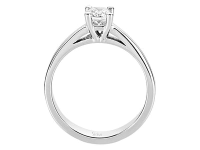Strahlender Solitär-Ring mit 0,47 ct rundem laborgezüchtetem Diamanten in 14K Weißgold