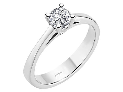 Strahlender Solitär-Ring mit 0,47 ct rundem laborgezüchtetem Diamanten in 14K Weißgold