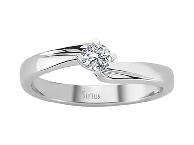 Moderner Solitär-Ring mit 0,18 ct rundem laborgezüchtetem Diamanten in 14K Weißgold
