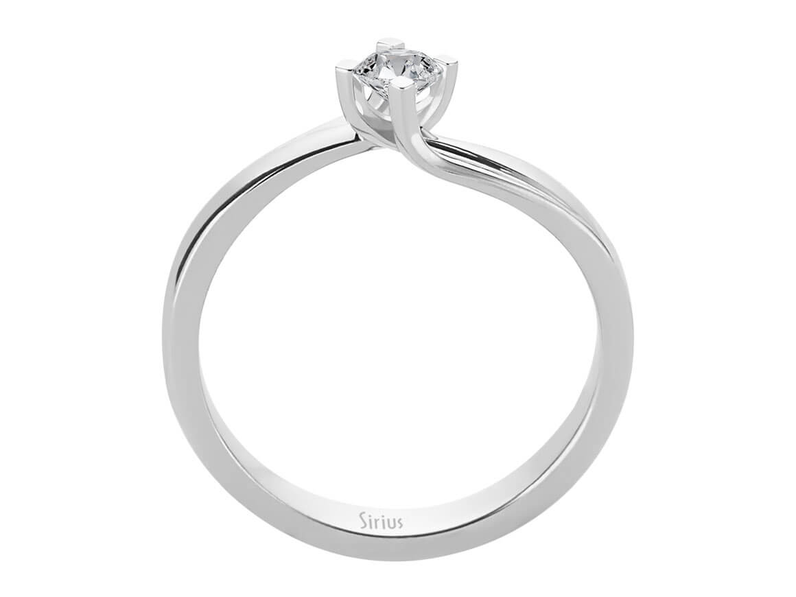 Moderner Solitär-Ring mit 0,18 ct rundem laborgezüchtetem Diamanten in 14K Weißgold