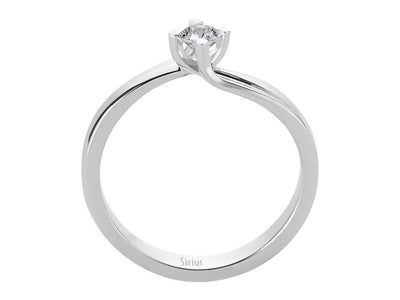 Moderner Solitär-Ring mit 0,18 ct rundem laborgezüchtetem Diamanten in 14K Weißgold