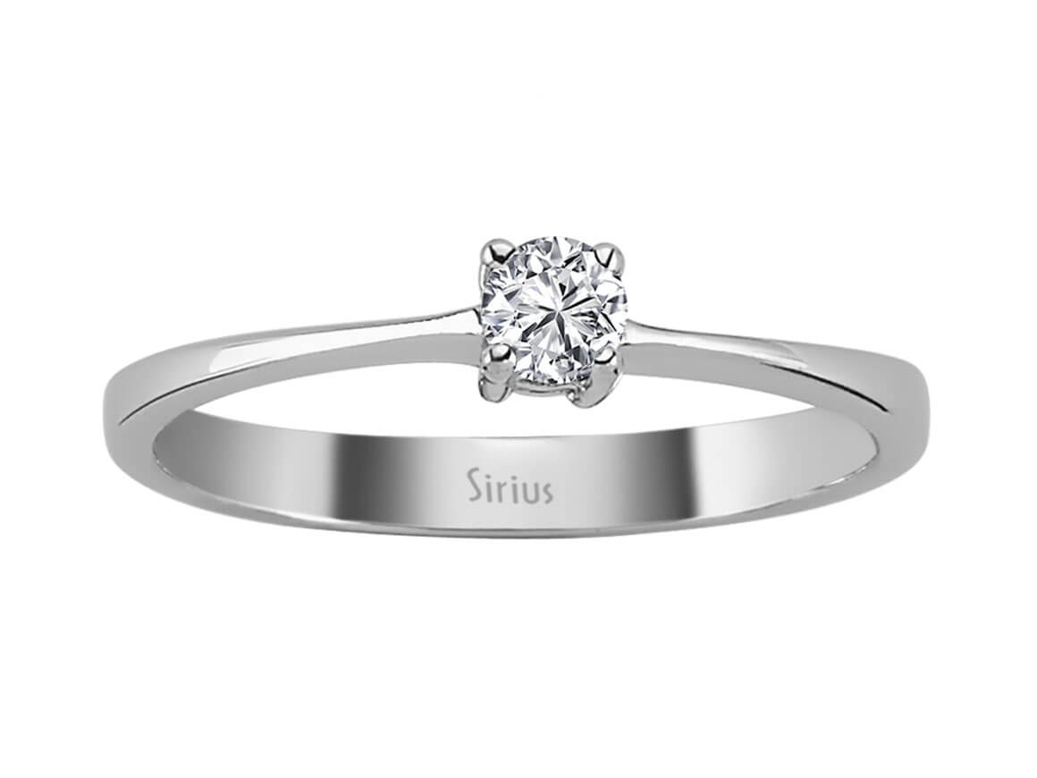 Dezenter Solitär-Ring mit 0,15 ct rundem laborgezüchtetem Diamanten in 14K Weißgold