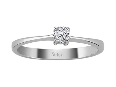 Dezenter Solitär-Ring mit 0,15 ct rundem laborgezüchtetem Diamanten in 14K Weißgold