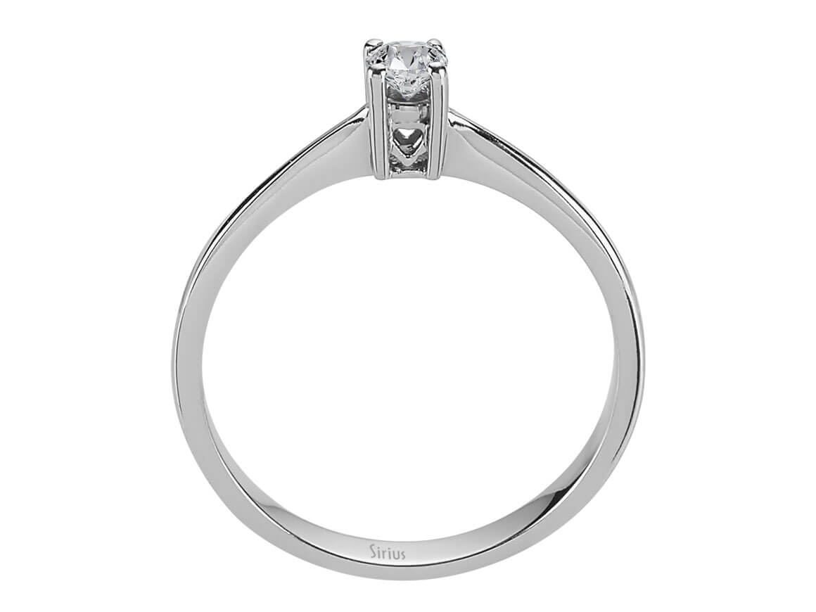 Dezenter Solitär-Ring mit 0,15 ct rundem laborgezüchtetem Diamanten in 14K Weißgold