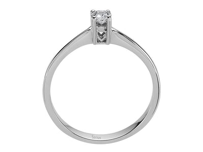Dezenter Solitär-Ring mit 0,15 ct rundem laborgezüchtetem Diamanten in 14K Weißgold