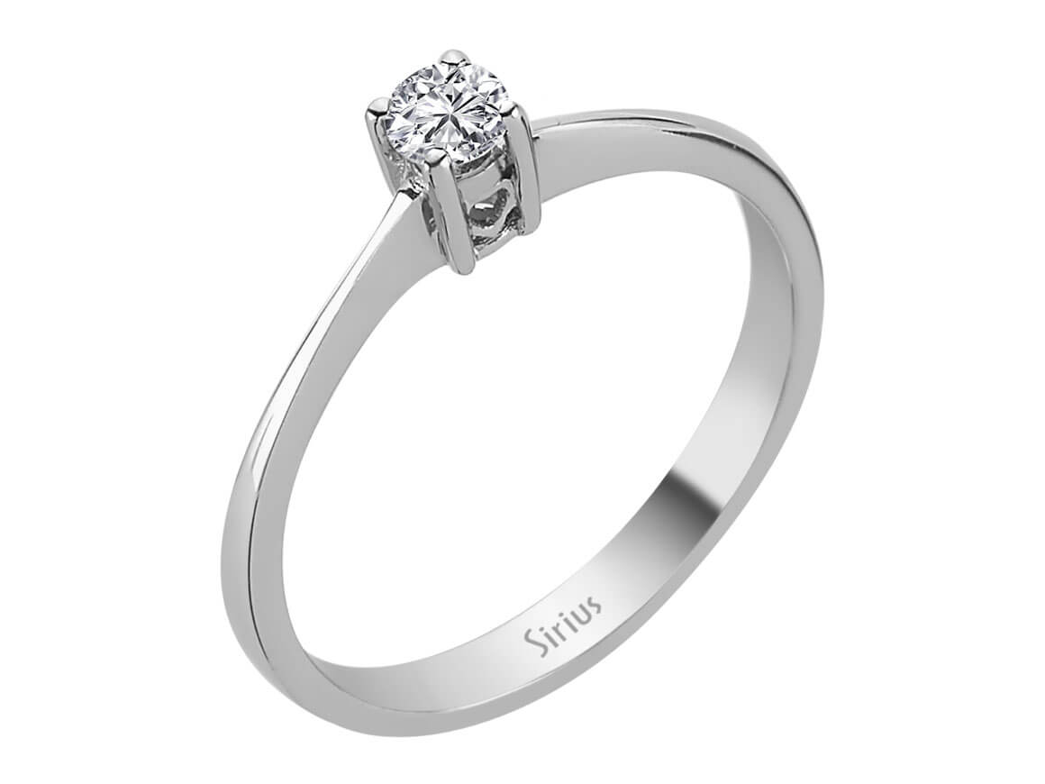 Dezenter Solitär-Ring mit 0,15 ct rundem laborgezüchtetem Diamanten in 14K Weißgold