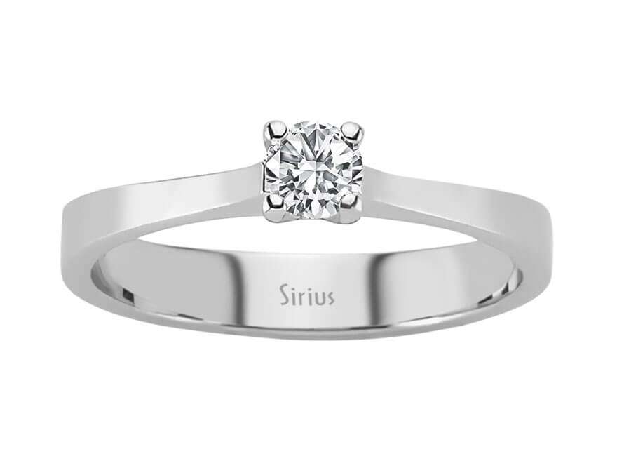 Schlichter Solitär-Ring mit 0,23 ct rundem laborgezüchtetem Diamanten in 18K Weißgold