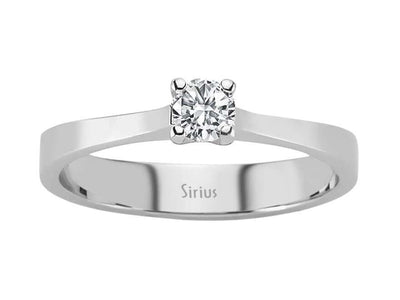 Schlichter Solitär-Ring mit 0,23 ct rundem laborgezüchtetem Diamanten in 18K Weißgold