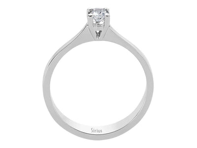 Schlichter Solitär-Ring mit 0,23 ct rundem laborgezüchtetem Diamanten in 18K Weißgold