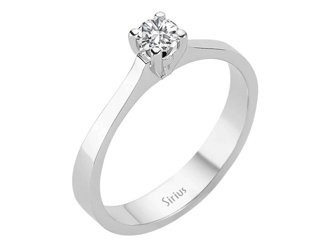 Schlichter Solitär-Ring mit 0,23 ct rundem laborgezüchtetem Diamanten in 18K Weißgold