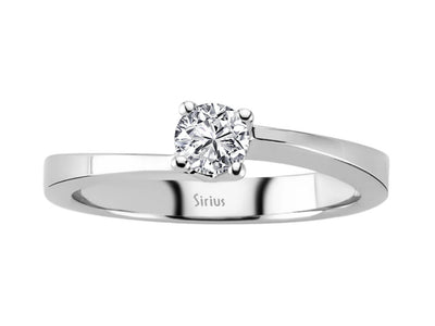 Klassischer Solitär-Ring mit rundem laborgezüchtetem Diamanten 0,30 Karat in 14K Weißgold