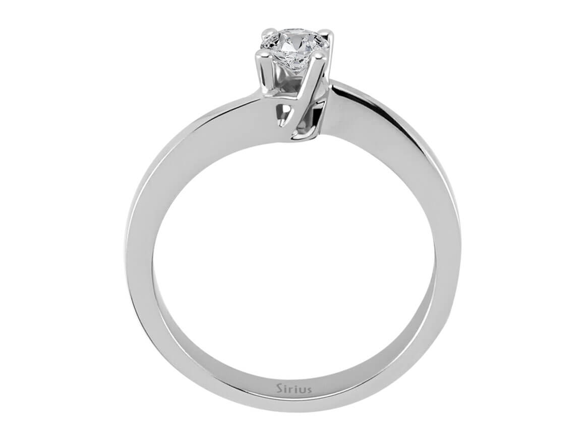 Klassischer Solitär-Ring mit rundem laborgezüchtetem Diamanten 0,30 Karat in 14K Weißgold
