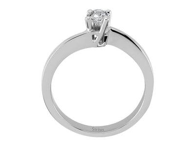 Klassischer Solitär-Ring mit rundem laborgezüchtetem Diamanten 0,30 Karat in 14K Weißgold