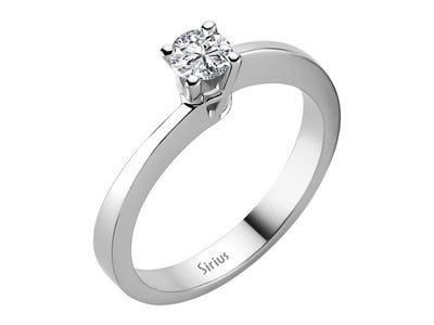 Klassischer Solitär-Ring mit rundem laborgezüchtetem Diamanten 0,30 Karat in 14K Weißgold