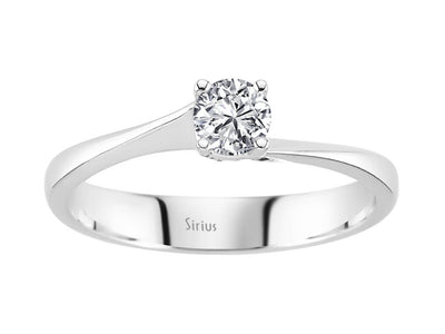 Eleganter Solitär-Ring mit rundem Labor-Diamanten 0,30 Karat in 14K Weißgold
