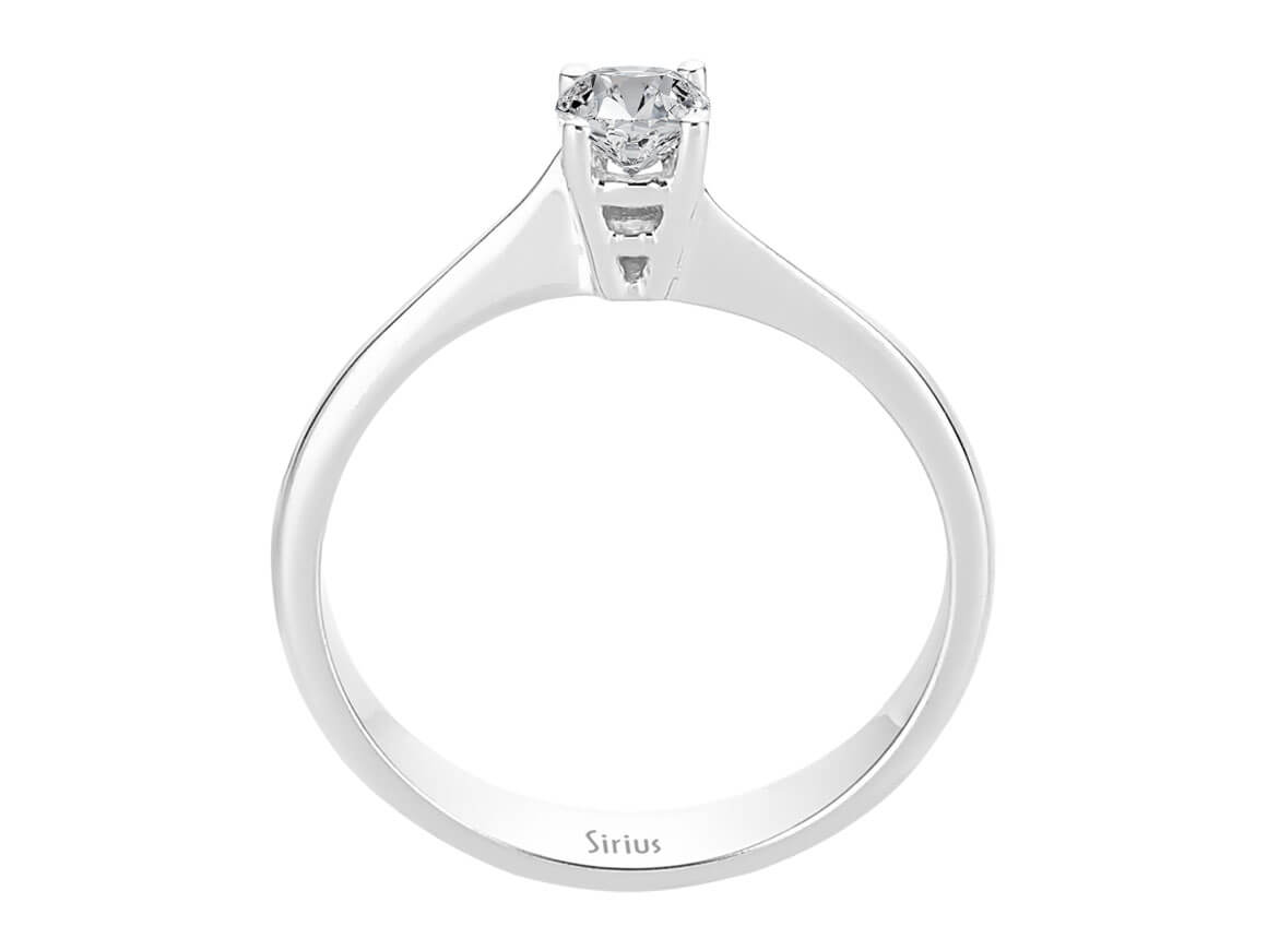 Élégante bague solitaire ornée d’un diamant de laboratoire rond de 0,30 ct en Or Blanc 14 carats – Bijoux haut de gamme de Rosy Lab Diamonds