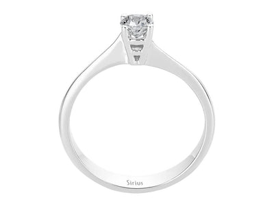 Eleganter Solitär-Ring mit rundem Labor-Diamanten 0,30 Karat in 14K Weißgold