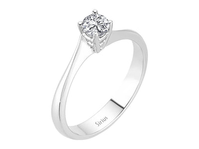 Eleganter Solitär-Ring mit rundem Labor-Diamanten 0,30 Karat in 14K Weißgold