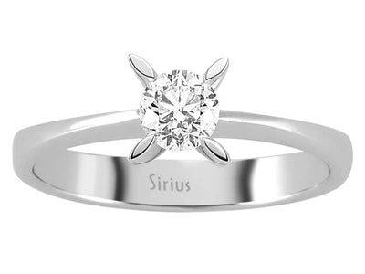 Weißgold Solitärring mit 1 rundem Diamanten 0,39 Karat – 14K