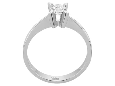 Weißgold Solitärring mit 1 rundem Diamanten 0,39 Karat – 14K