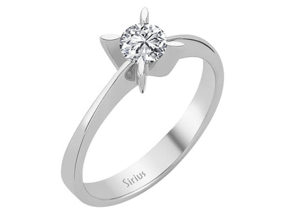 Weißgold Solitärring mit 1 rundem Diamanten 0,39 Karat – 14K