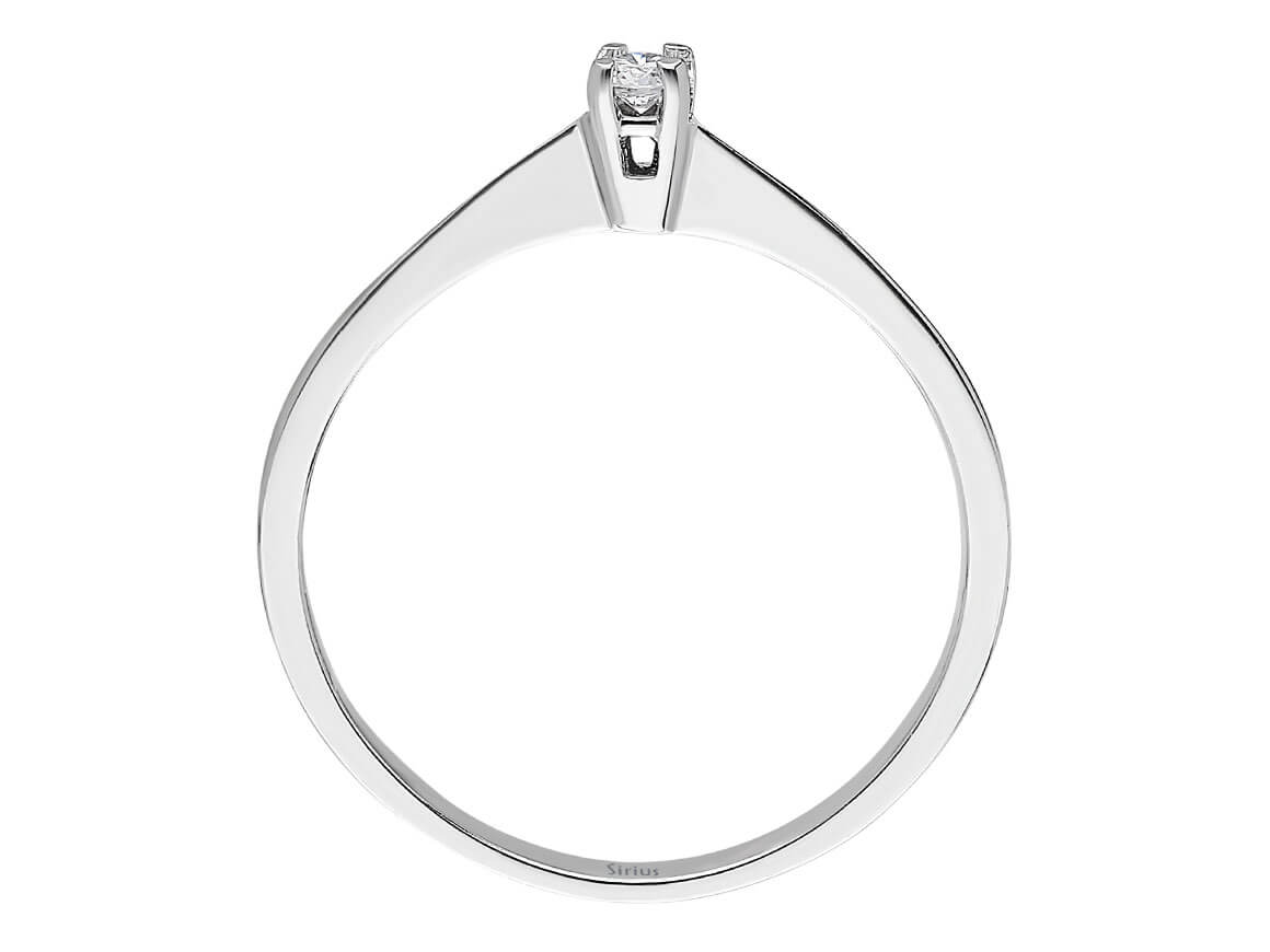 Schlichter 8K Weißgold Solitärring mit 1 Diamant 0,05 Karat
