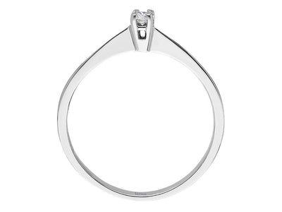 Schlichter 8K Weißgold Solitärring mit 1 Diamant 0,05 Karat