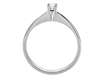 Schlichter 14K Weißgold Solitärring mit 1 Diamant 0,11 Karat