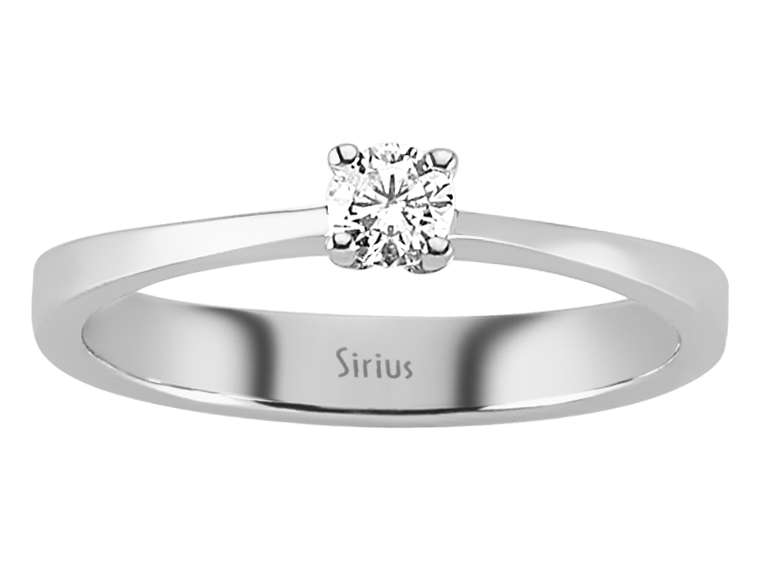 Eleganter 14K Weißgold Solitärring mit Diamant - 04R0079 - hochwertiger Schmuck von Rosy Lab Diamonds