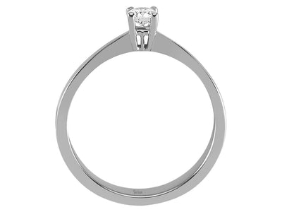Eleganter 14K Weißgold Solitärring mit 1 laborgezüchtetem Diamanten – 0,14 Karat
