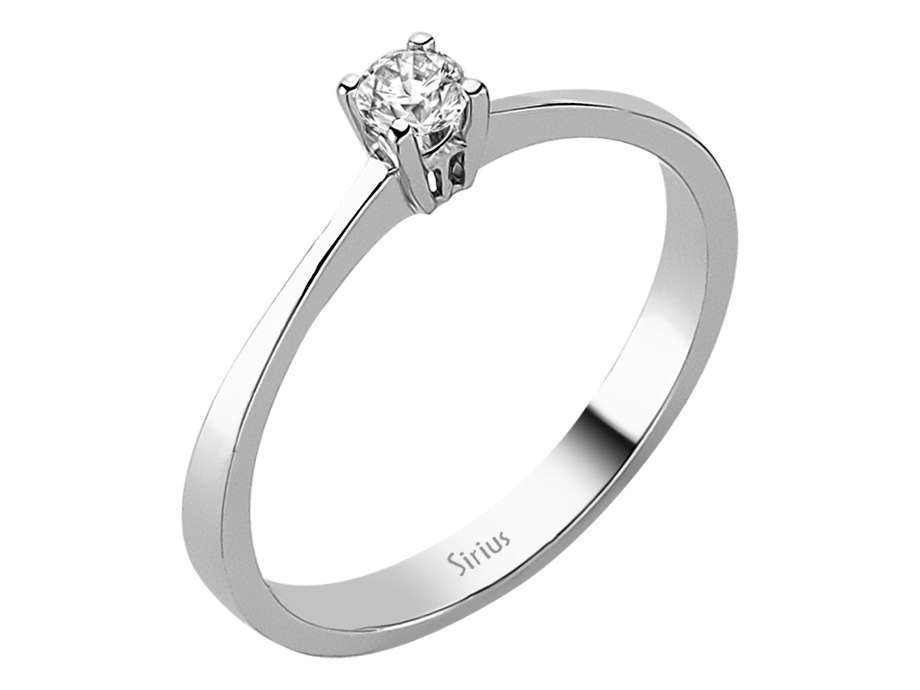 Eleganter 14K Weißgold Solitärring mit Diamant - 04R0079 - hochwertiger Schmuck von Rosy Lab Diamonds