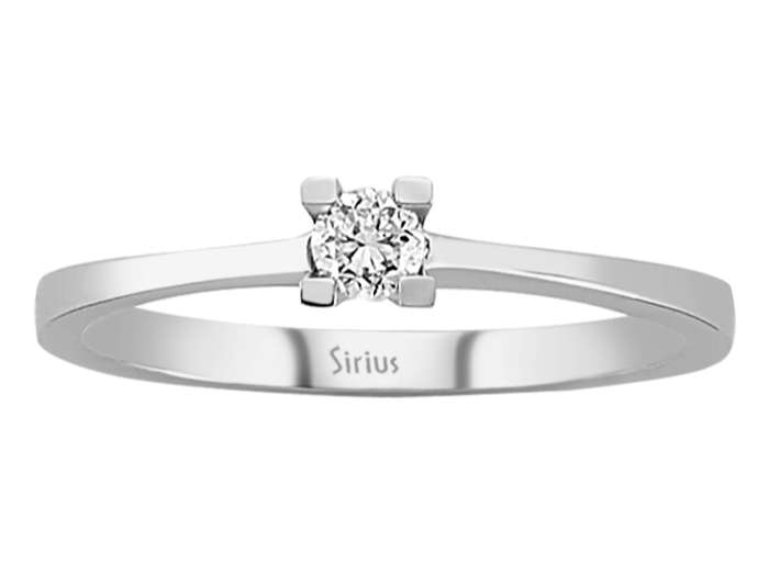 Schlichter 14K Weißgold Solitärring mit Diamant - 04R0080 - hochwertiger Schmuck von Rosy Lab Diamonds