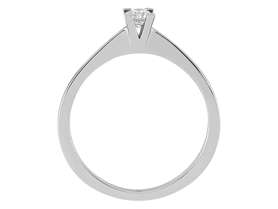 Schlichter 14K Weißgold Solitärring mit 1 laborgezüchtetem Diamanten – 0,12 Karat
