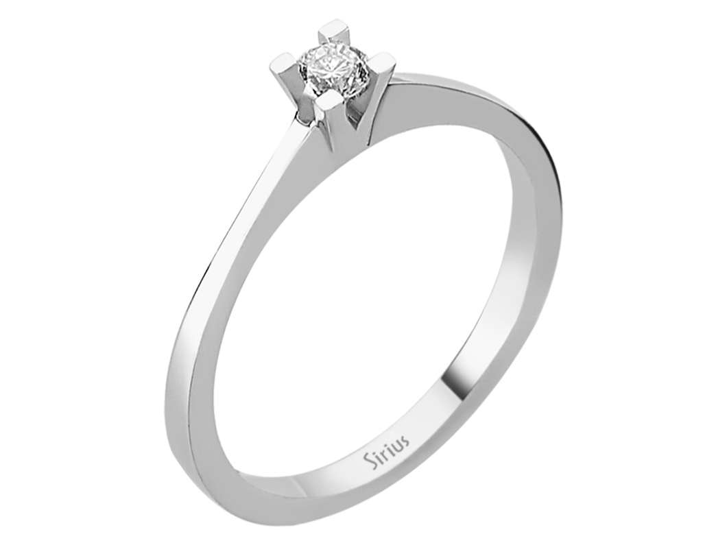 Schlichter 14K Weißgold Solitärring mit Diamant - 04R0080 - hochwertiger Schmuck von Rosy Lab Diamonds