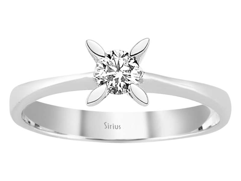 Zeitloser 14K Weißgold Solitärring mit Diamant – 04R0081 – hochwertiger Schmuck von Rosy Lab Diamonds