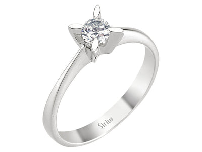 Zeitloser 14K Weißgold Solitärring mit 1 laborgezüchtetem Diamanten – 0,20 Karat
